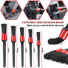 18 Pcs Red Color Car Cleaning Brush Set PP Fiber Material