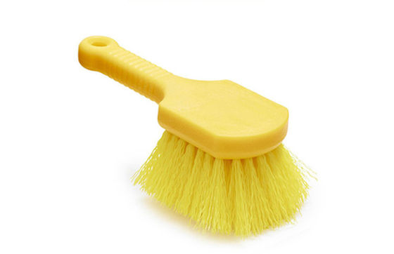 Yellow Synthetic Fiber Car Wheel Cleaning Brush 8 Inch