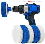 7 Pack Reversible Blue And White Scrub Pads Drill Cleaning Brush For Cleaning Bathrooms