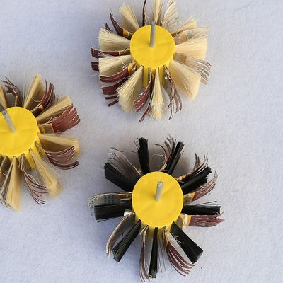 Shaft Mounted Sisal Emery Cloth Bristle Polishing Brush Wheel For Wood Primer Sanding