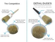 Dudes Boars Hair Ultra Soft Car Detail Brush 3Pcs 1.5'' non marring