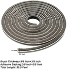 Plastic Self Adhesive Pile Weather Stripping 3/8 Inch X 3/8 Inch X 39.5 Feet
