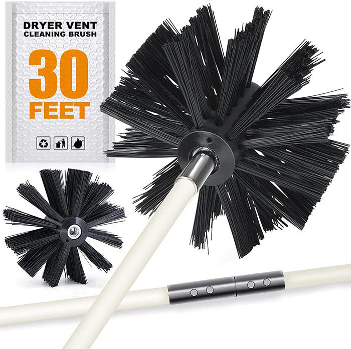 Lint Remover 30 Feet Chimney Cleaning Brush ISO9001 Dryer Vent Cleaning Brush