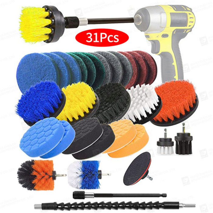 31 Piece 310g Drill Brush Scrub Pads ISO9001 Power Scrubber Cleaning Kit