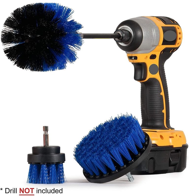 4 Pieces Scrubber Drill Brush Kit For Carpet Glass Car Tires Cleaning