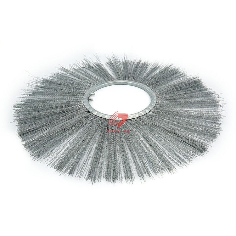 Steel Wire Flat Disc Road Sweeper Brush Crimped Filament For Snow