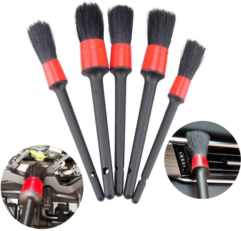Manual PP Filament Car Detailing Brush Kit 5 Piece For Cleaning