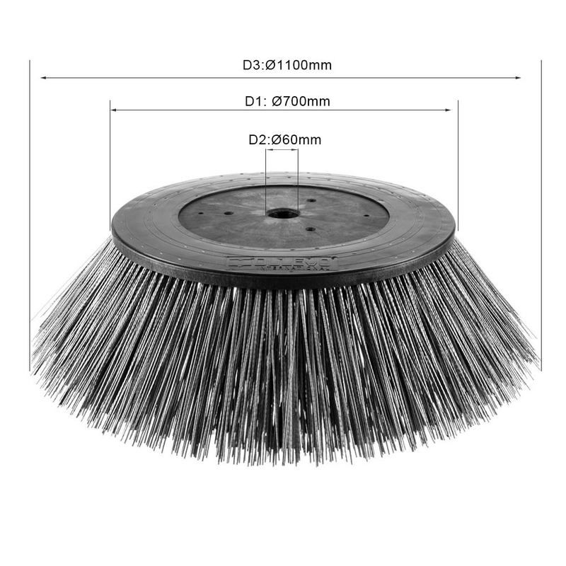 Powerful Large Road Sweeper Side Brush PP Or Steel Filament