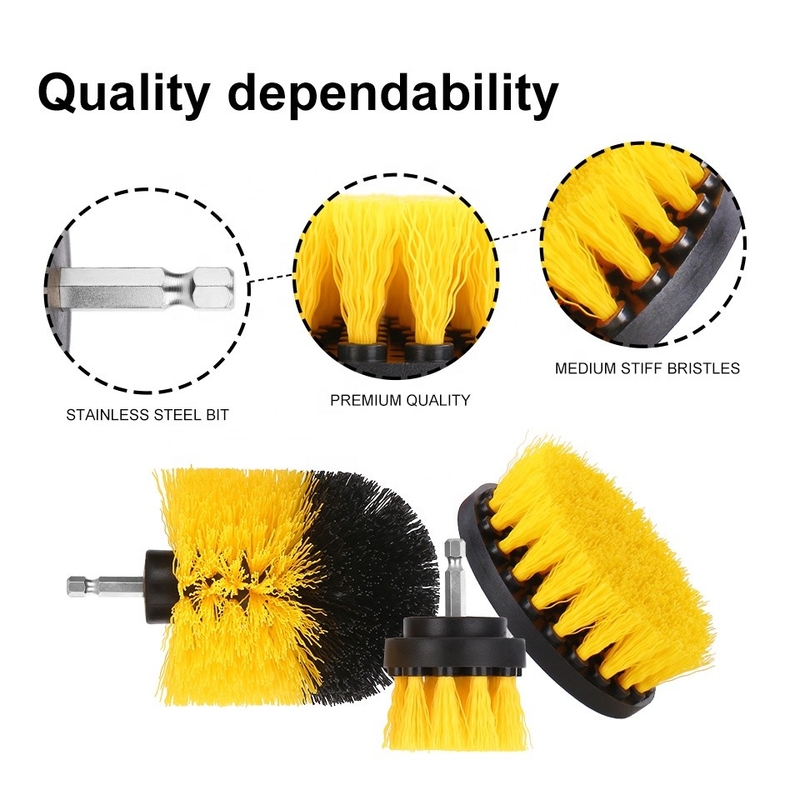 Customized 3 Pack Electric Drill Cleaning Brush Set Household Cleaning