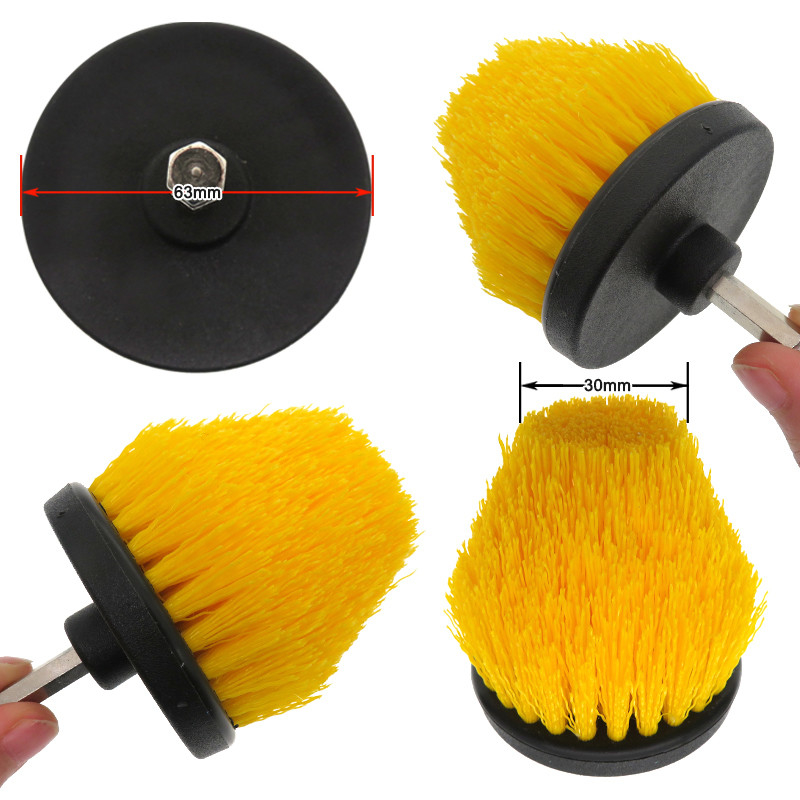 2.5 Inch Tapered Drill Cleaning Brushes For Car PP Material