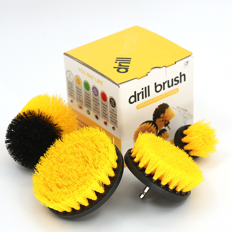 4 Pcs Drill Powered Household Cleaning Brush For Stove Oven Sink